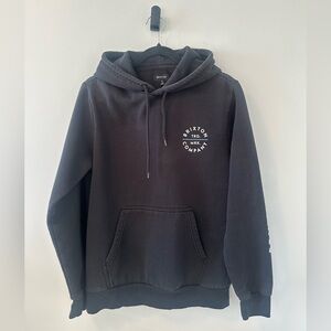 Brixton Men's Pledge Black/Charcoal Hooded Pullover Sweatshirt Size S